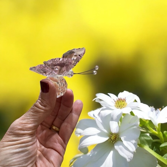 Small Decorative Crystal Butterfly 2" (Pink, Blue, or Clear) tchotchke Trinket - Picture 1 of 5